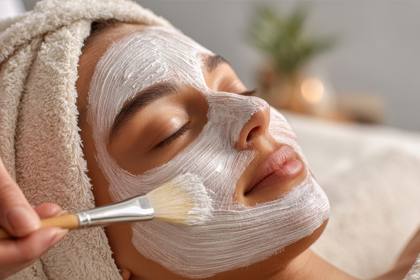 Client recieveing facial treatment scheduled through medspa software